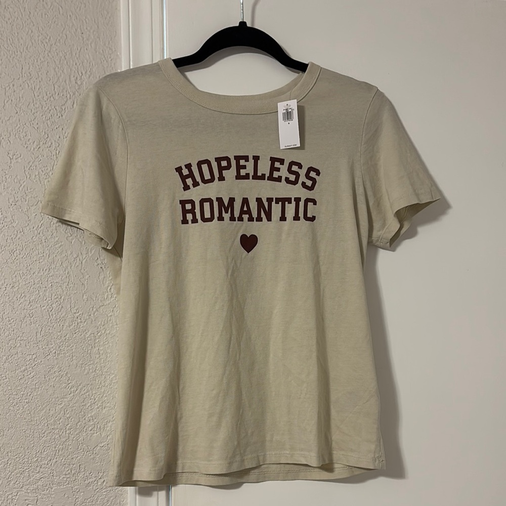 Old Navy Cream Fitted Short Sleeve T-Shirt